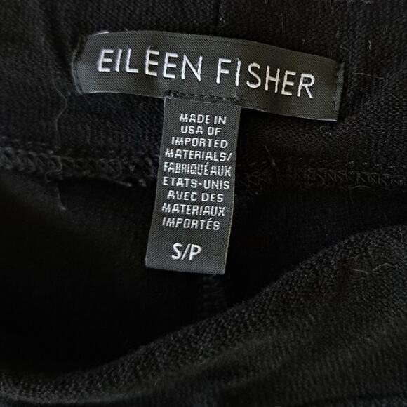 EILEEN FISHER Black System Washable Stretch Crepe Slim Ankle Pant Size Small - Picture 4 of 9